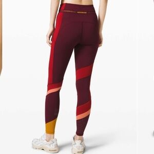 RARE Lululemon X Roksanda Break New Ground Tight 28". Burgundy, Red, Yellow. 4